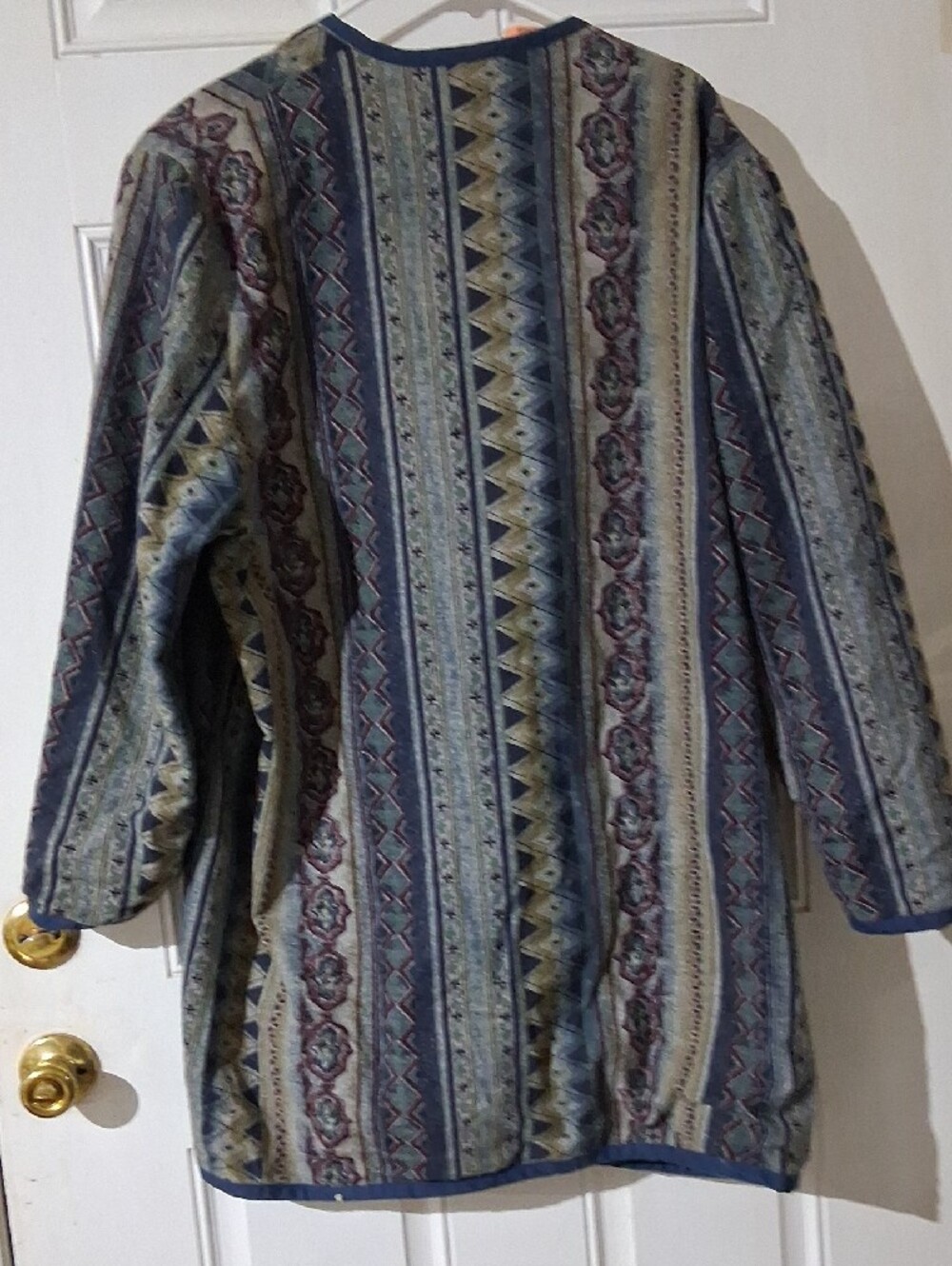 Boho Striped Patterned Open-Front Jacket in Multicolor - Picture 2 of 2
